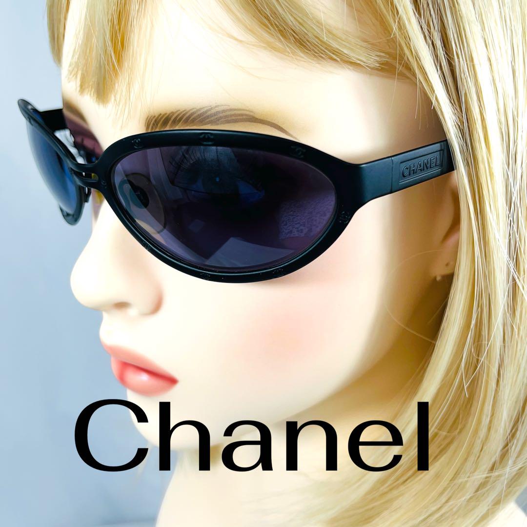 CHANEL ブラック サングラス オーバーサイズ Chanel シャネル オーバルサングラス ブラック サングラス ユニ