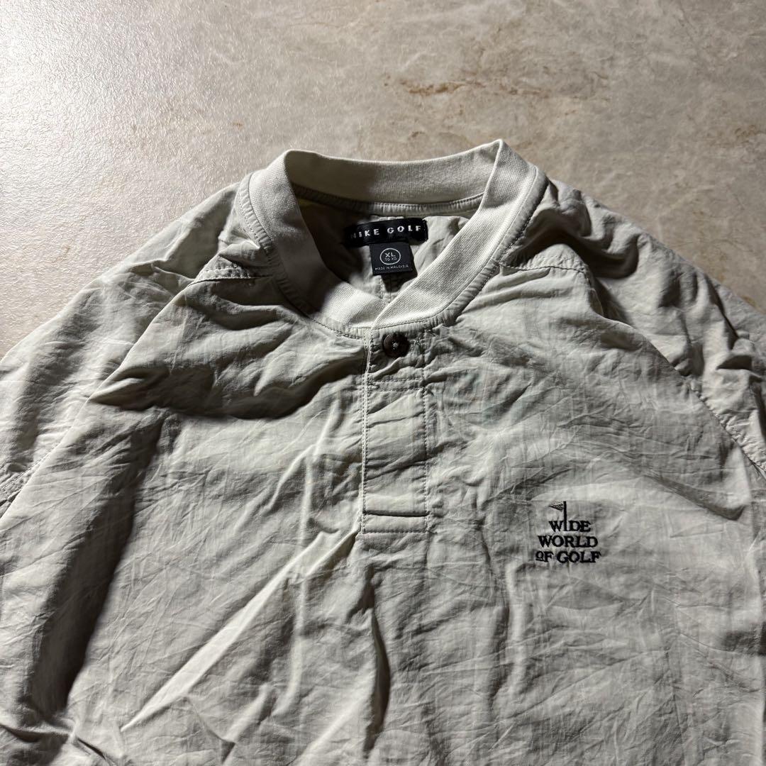 NIKE GOLF 刺繍ロゴ ヘンリーネック ナイロンプルオーバー