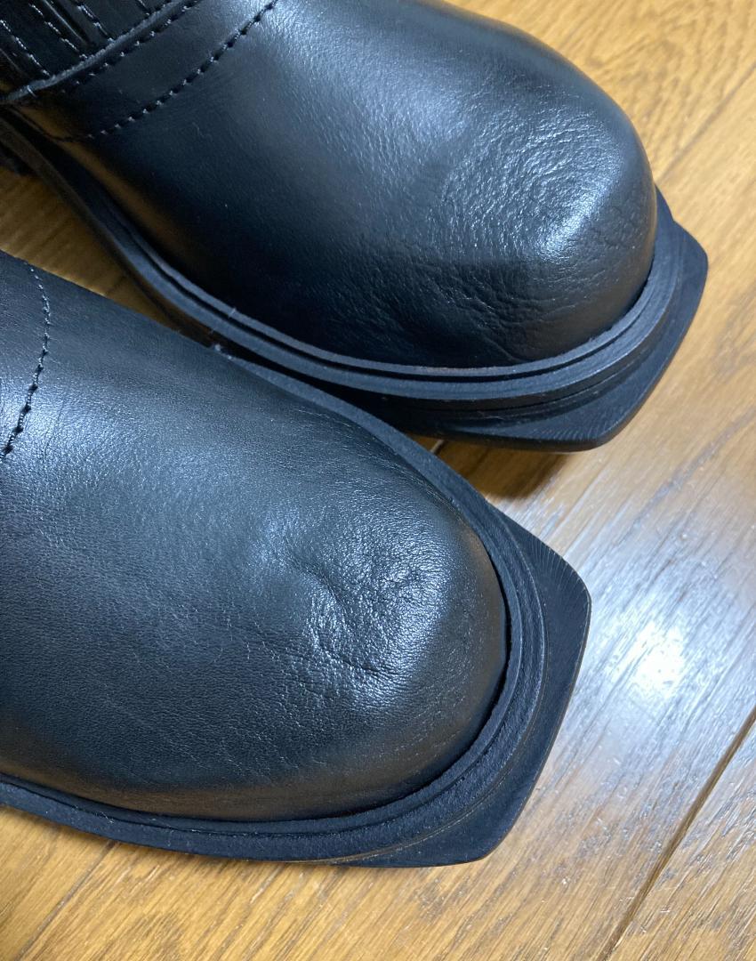 DIRK BIKKEMBERGS 98AW メタルロゴ レザーヒールブーツ 42