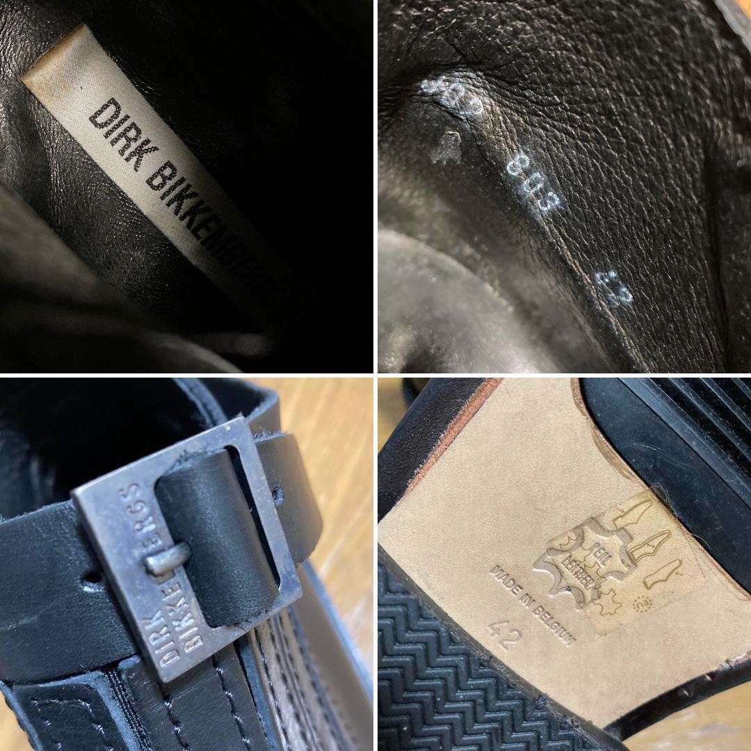 DIRK BIKKEMBERGS 98AW メタルロゴ レザーヒールブーツ 42