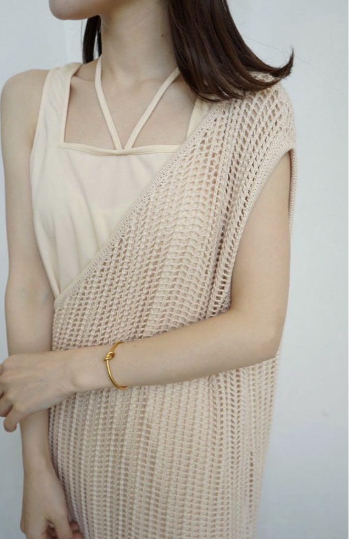 acka half mesh knit one-piece