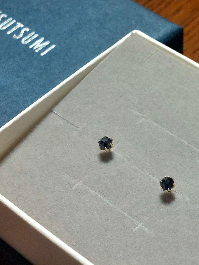 ジュエリー ツツミ k18 0.3カラット ブラックダイヤモンドピアス