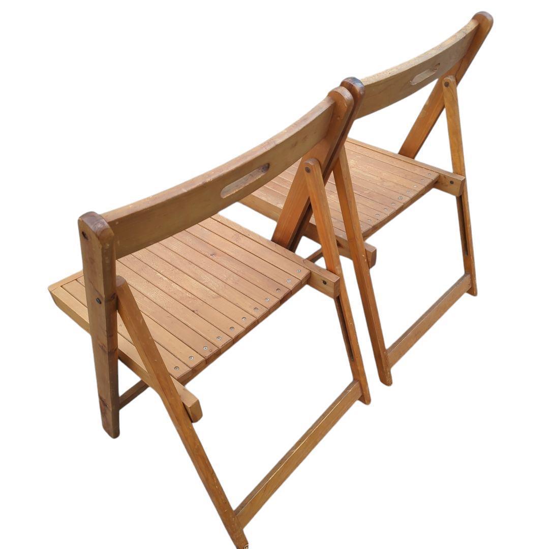 ウッドテーブル＆チェアセット 折りたたみやや傷や汚れあり