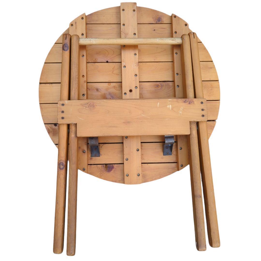 ウッドテーブル＆チェアセット 折りたたみやや傷や汚れあり