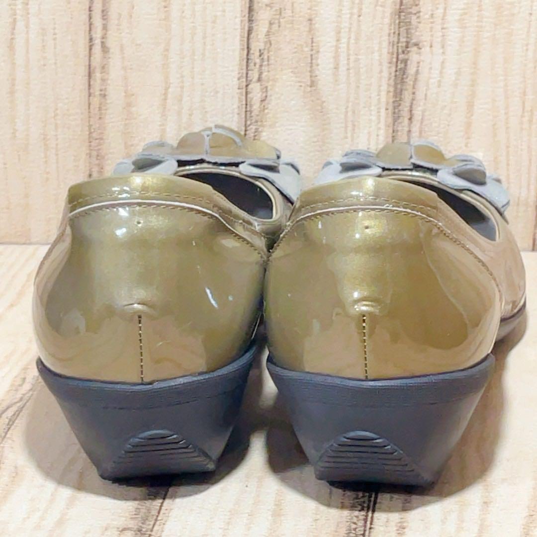 新品 コンポジション9 コンフォート エナメル 飾り パンプス 23cm