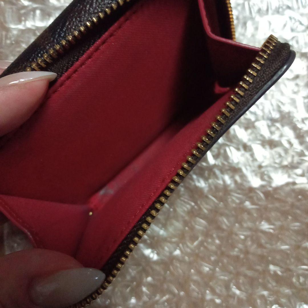 COACH 三つ折り財布 ブラウン レッド コーチ COACH アウトレット 三つ折り財布 シグネチャー ミニ財布