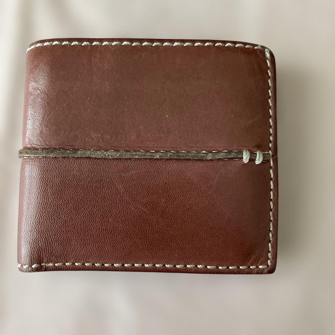 ｟TAKÉO KIKUCHI 》メンズ　ブラウン 二つ折り財布