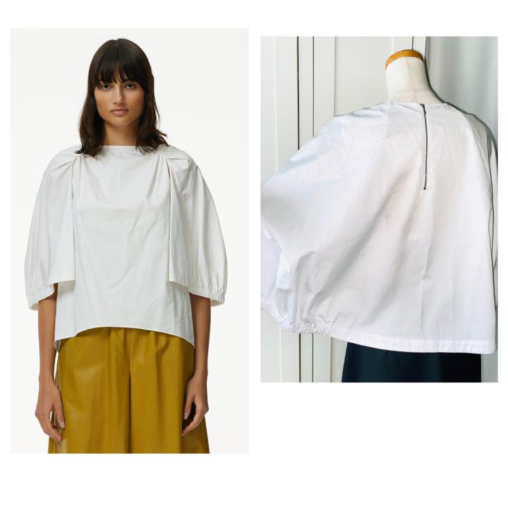 TIBI ティビ コットン 白 ケープ ブラウス 2 XS〜S