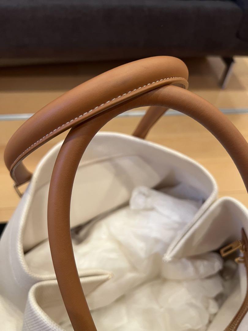 CELINE ホリゾンタル カバ トートバッグ キャンバス ホワイト