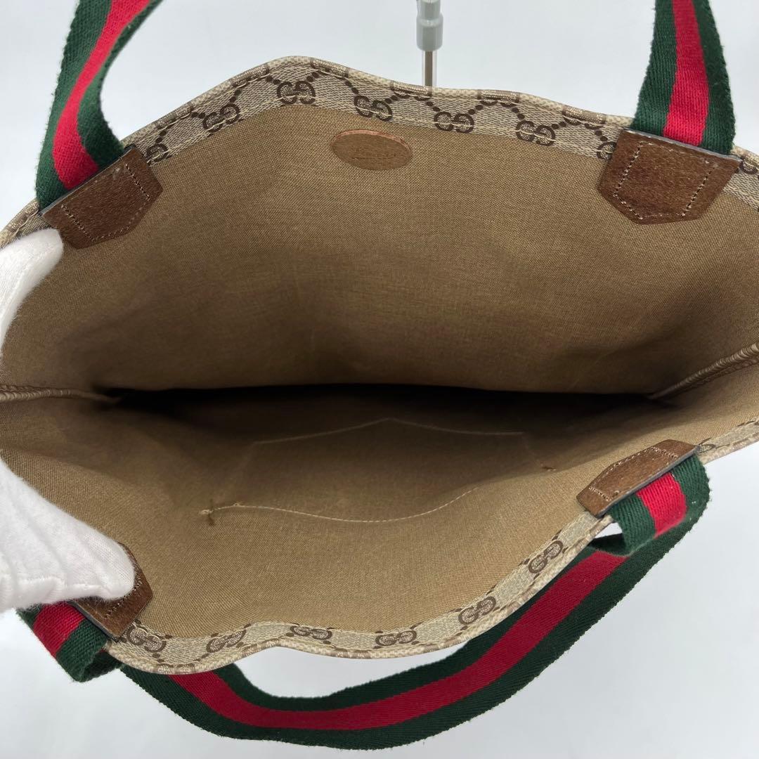 GUCCI トートバッグ 肩掛け GG柄 シェリーライン PVC A4収納可能 GUCCI トートバッグ 肩掛け GG柄 シェリーライン PVC A4収納可能