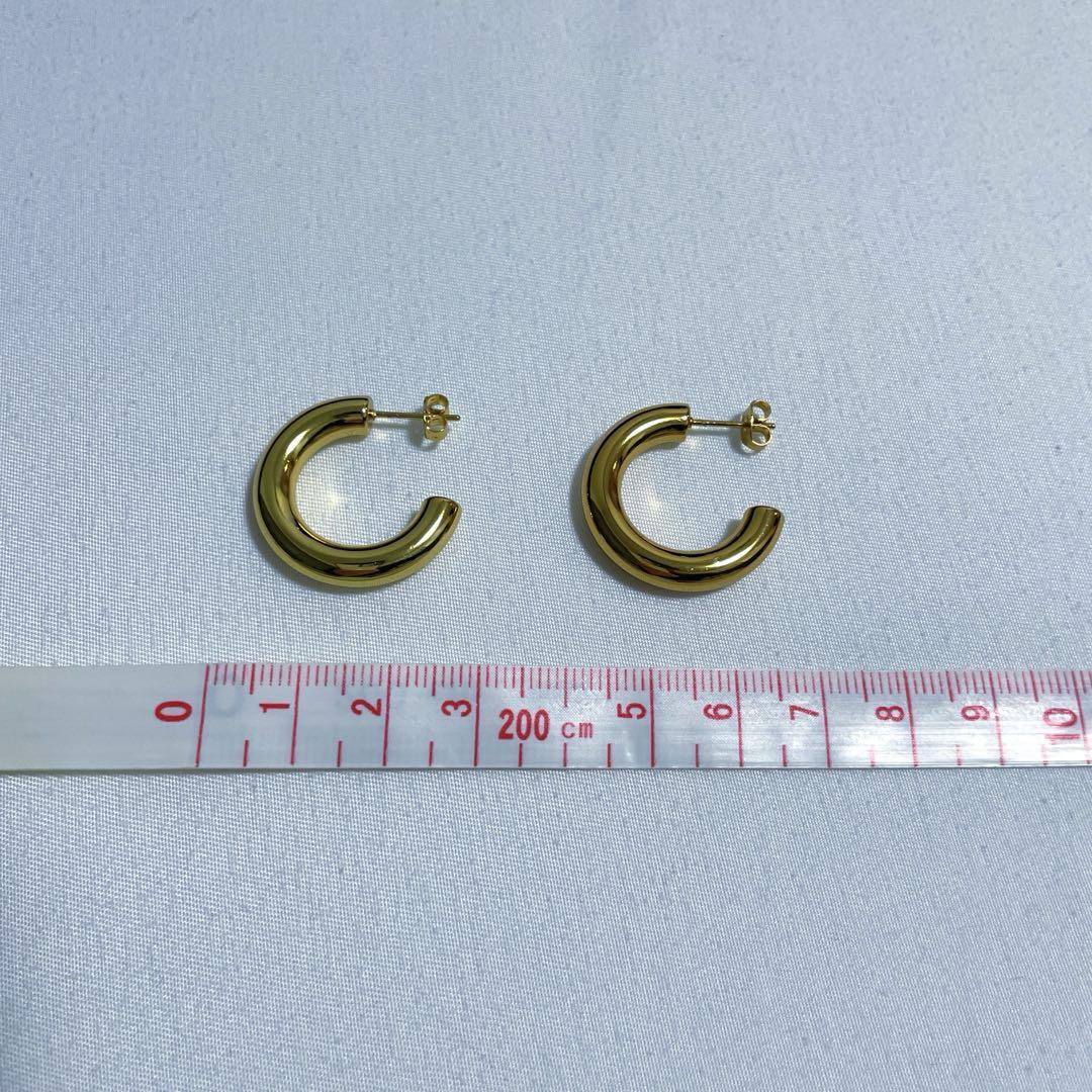 フォロー割します！ゴールド 21mm シルバー925 フープピアス
