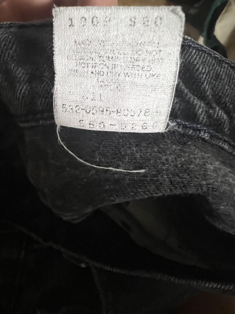 90s Levi's 550 W36 L29 USA製 ブラックデニム フェード