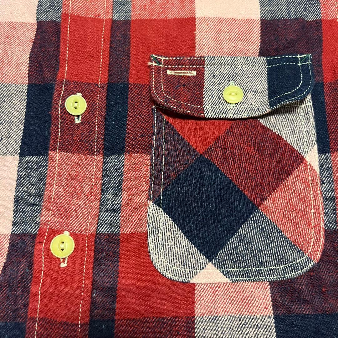 burgus plus マチネル ヘビーネルシャツ 猫目ボタン バーガスプラス