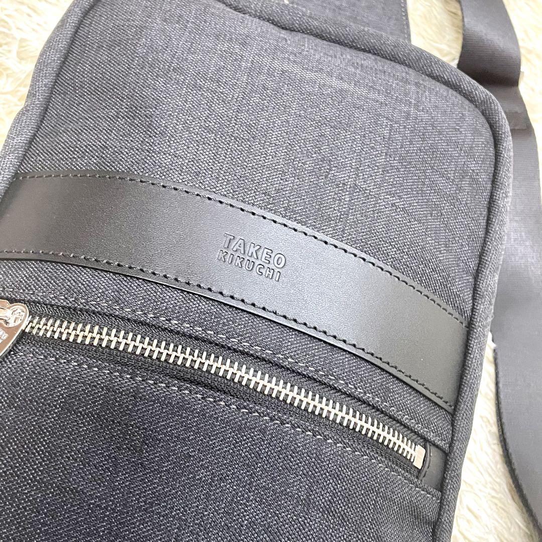 未使用級】TAKEO KIKUCHI 【極美品】 ボディーバッグ ブラック