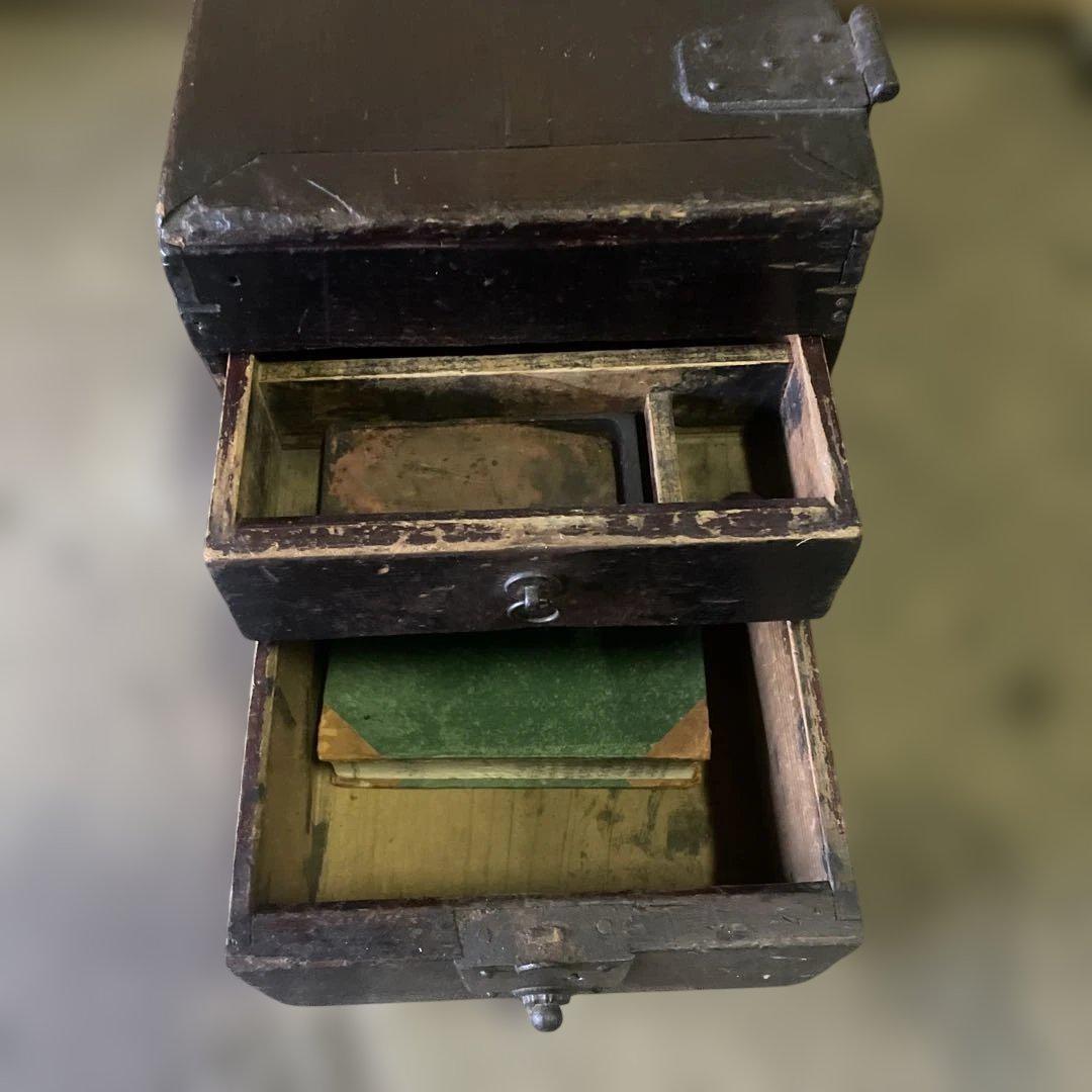 レア品 明治時代 懸硯 船箪笥 時代箪笥 小箪笥 ディスプレイ・店舗什器等にも レア品 明治時代 懸硯 船箪笥 時代箪笥 小箪笥 ディスプレイ