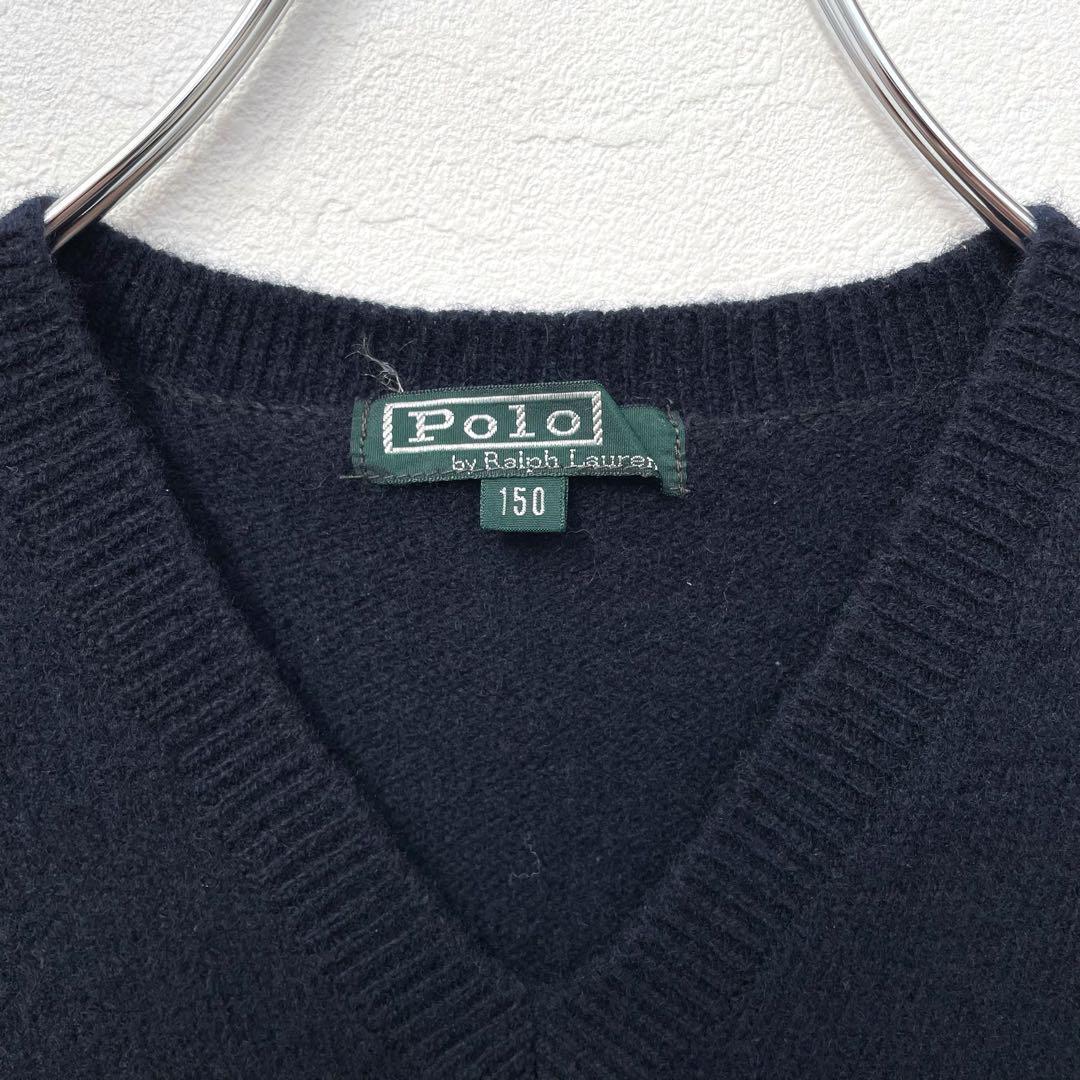 ラルフローレン ポニー刺繍 Vネックニットベスト ウール
