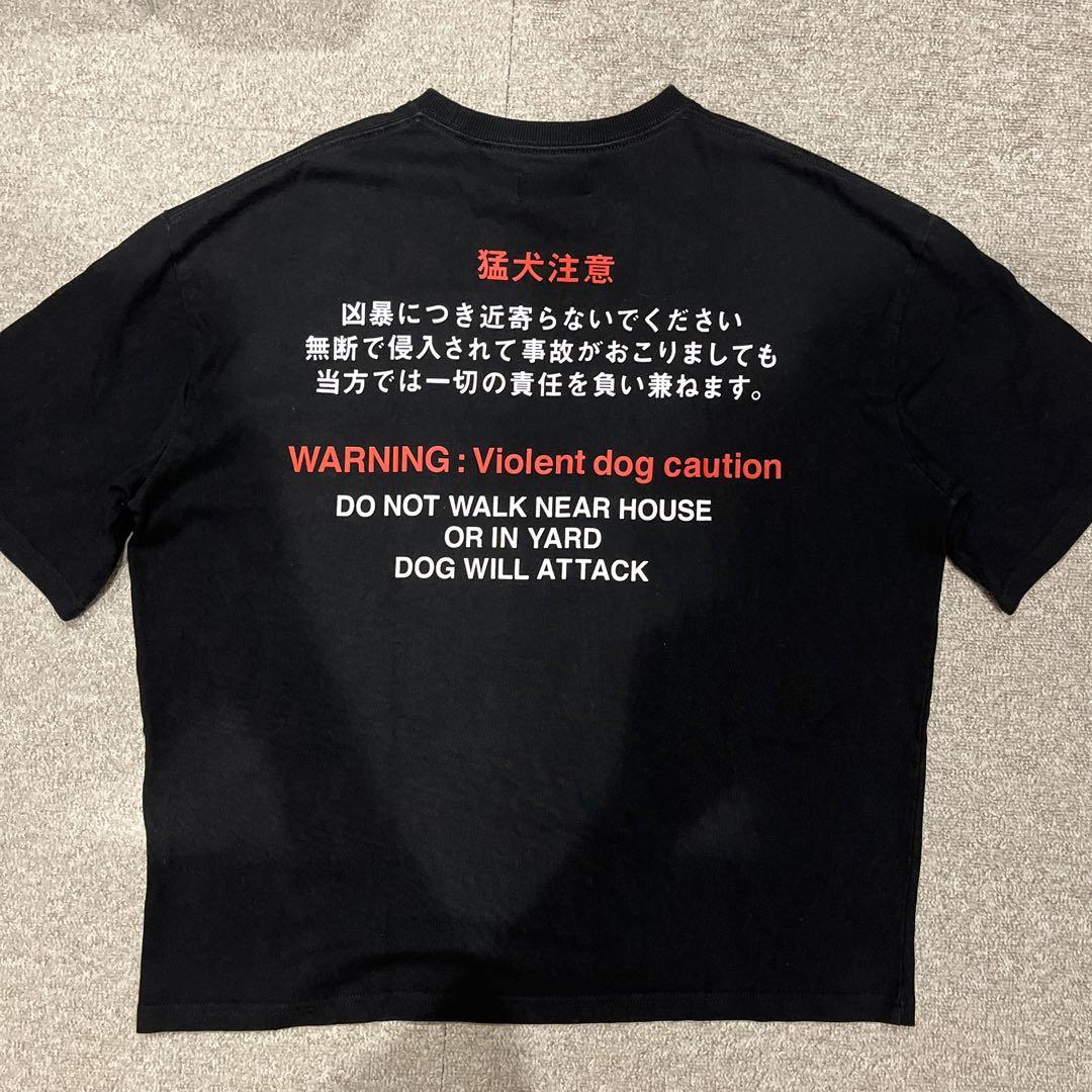 genzai × TEAM TOMODACHI 猛犬注意 ブラック 黒 半袖