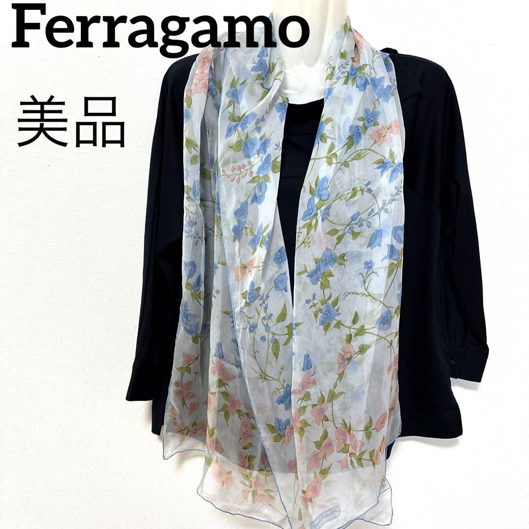 タイムセール^ ^新品未使用 Ferragamo　大判シルクスカーフ　イタリア製 極美品 Ferragamo シルクスカーフ 長方形 イタリア製 - メルカリ