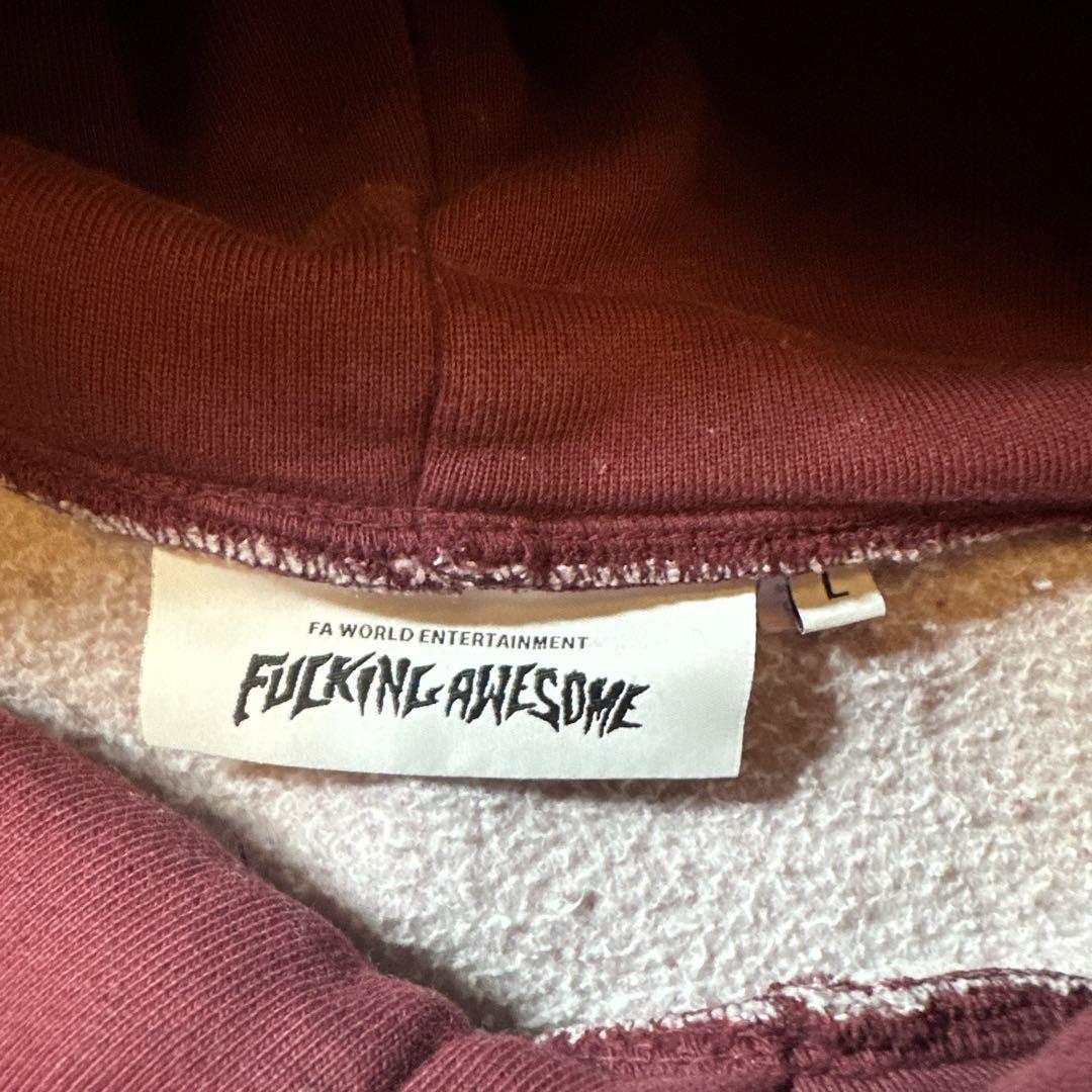 Fucking Awesome パーカー L ワインレッド