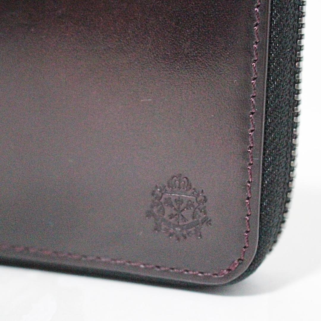 新品 ドゥベージュ スムースレザー BOX小銭入 ラウンドファスナー折財布 茶系
