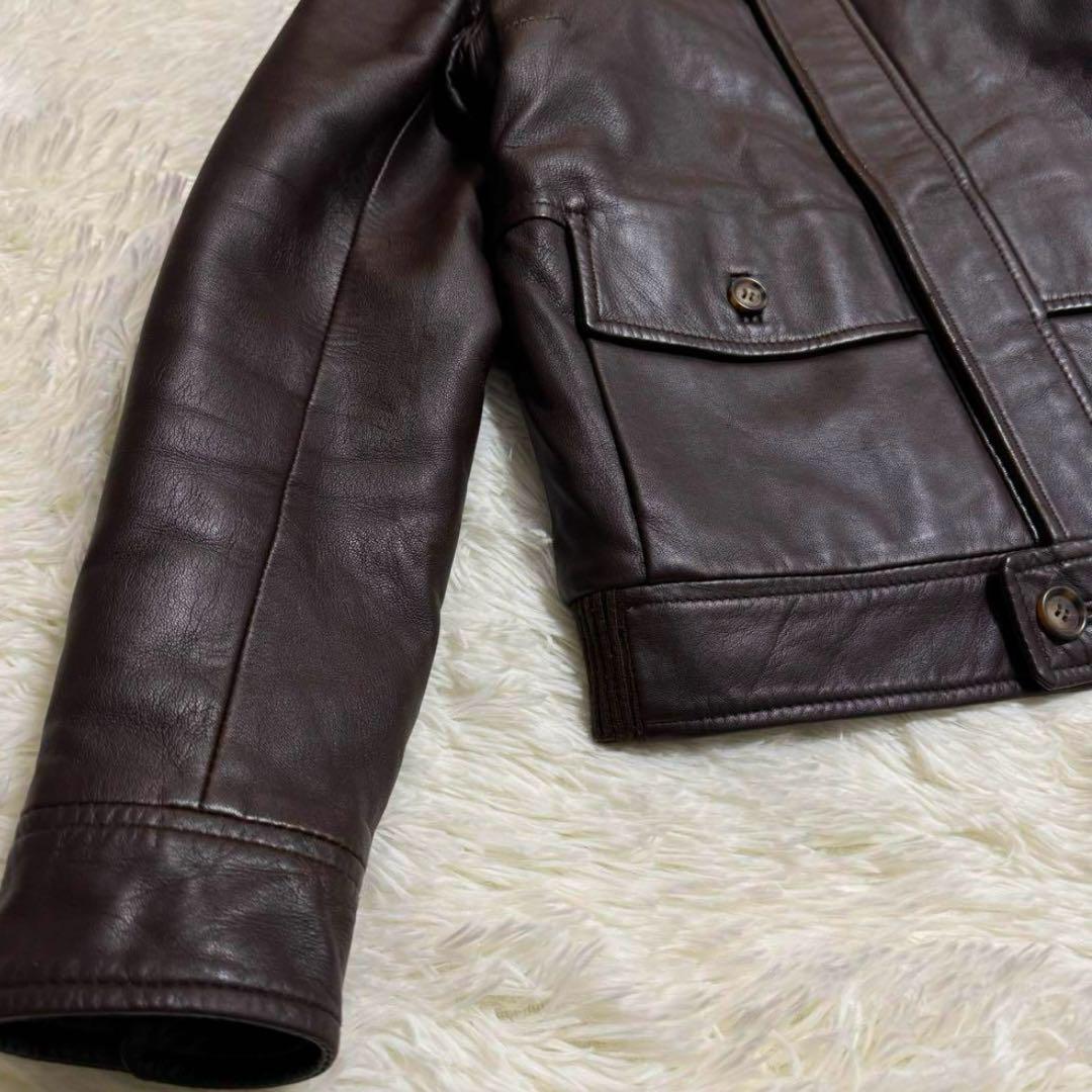 【美品】A.P.C アーペーセ 羊革 レザージャケット ブラウン ブルゾン 美品】A.P.C アーペーセ 羊革 レザージャケット ブラウン
