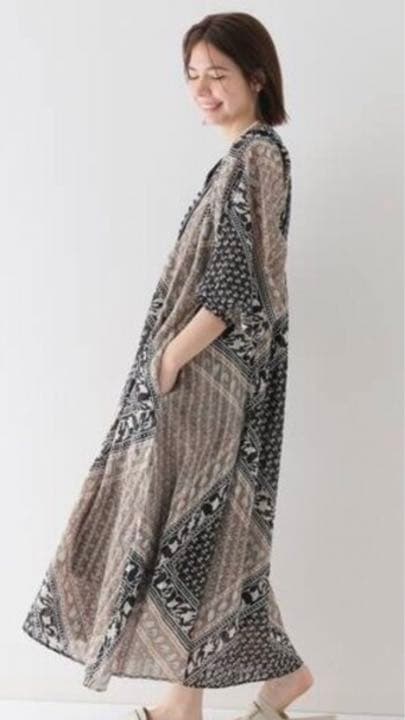 日本製 サラマリカ ワンピース ブロックパターン フリーサイズ asakusa