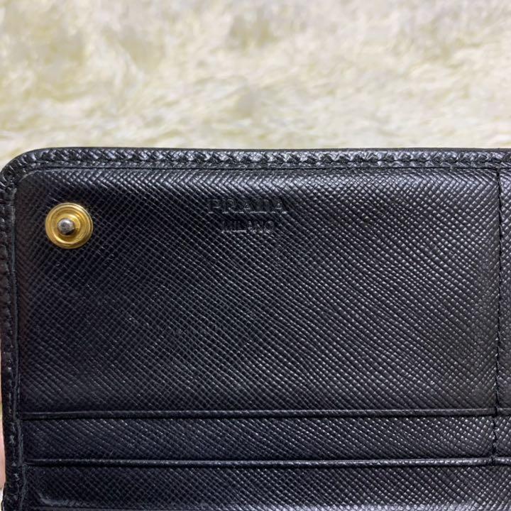 PRADA 長財布 ブラック サフィアーノメタル 付属品有