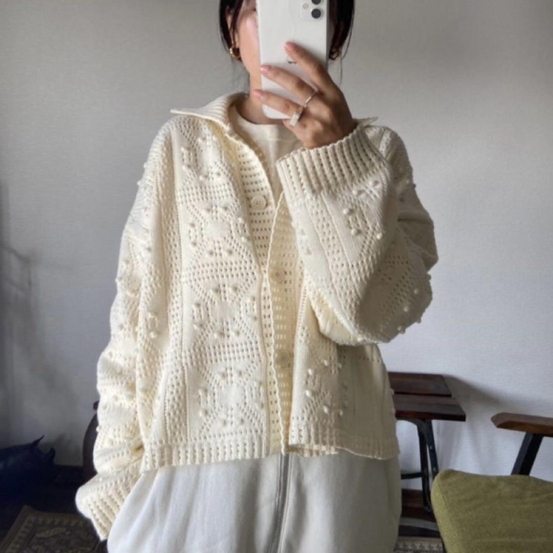 black by moussy bubbling knit cardigan