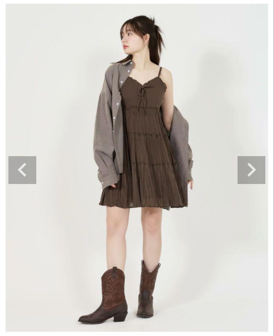 ティアード フレアミニワンピース TINA：JOJUN（ワンピース