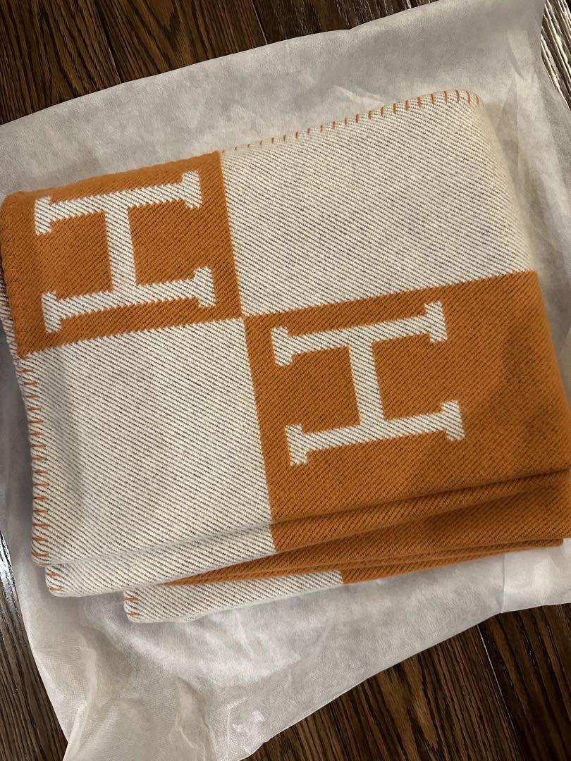 新品未使用 エルメス HERMES アヴァロン 毛布 ブランケット オレンジ