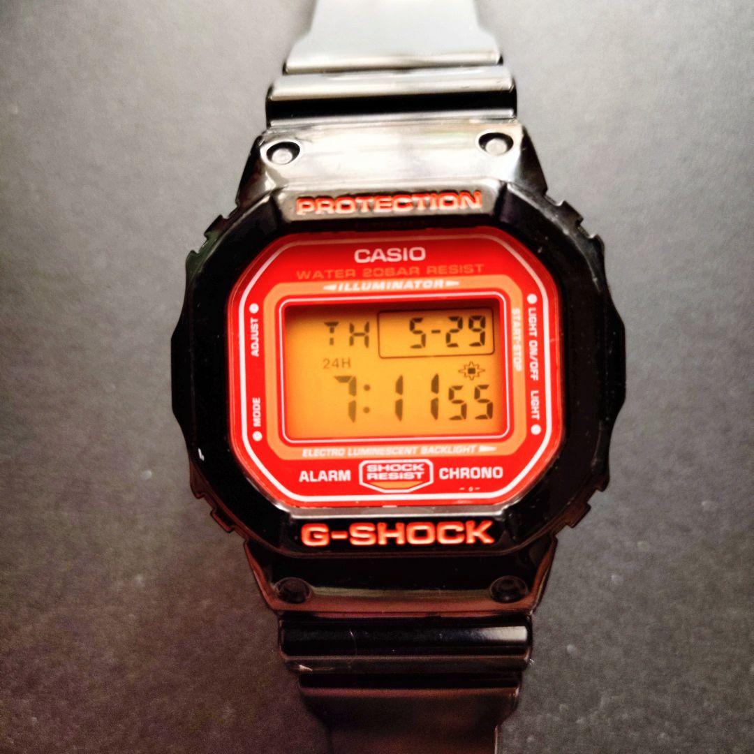 CASIO G-SHOCK デジタル腕時計 DW5600 オレンジ&ブラック
