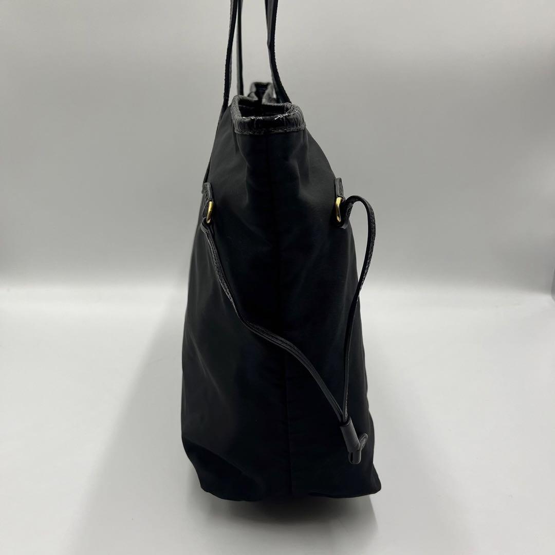 【良品✨】PRADA プラダ トートバッグ ハンドバッグ ナイロン 巾着 黒 画像4