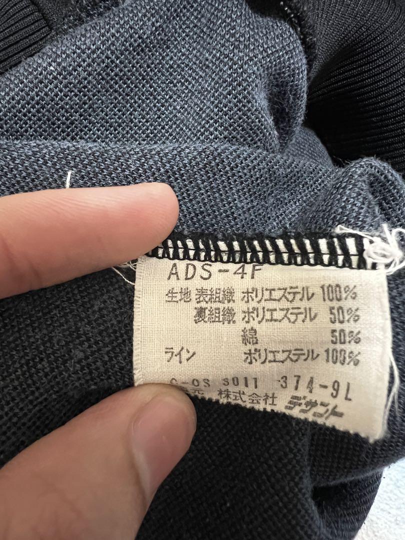 【希少】80s adidas トラックジャケット デサント製 4号 黒 オレンジ