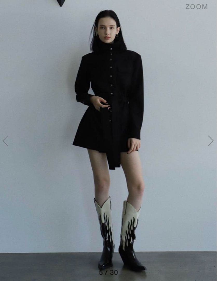 melt the lady stand collar mini dress