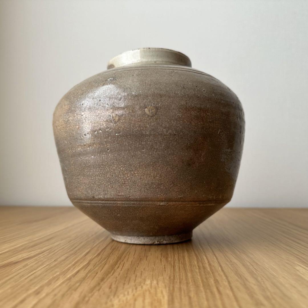 李朝 中期 白磁 壺 22cm 金継ぎアンティーク雑貨