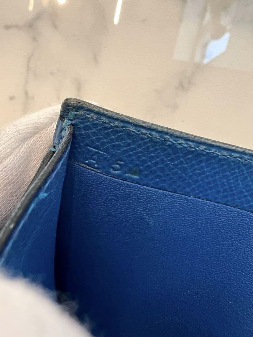 HERMES 二つ折り財布 箱付き ブルー系