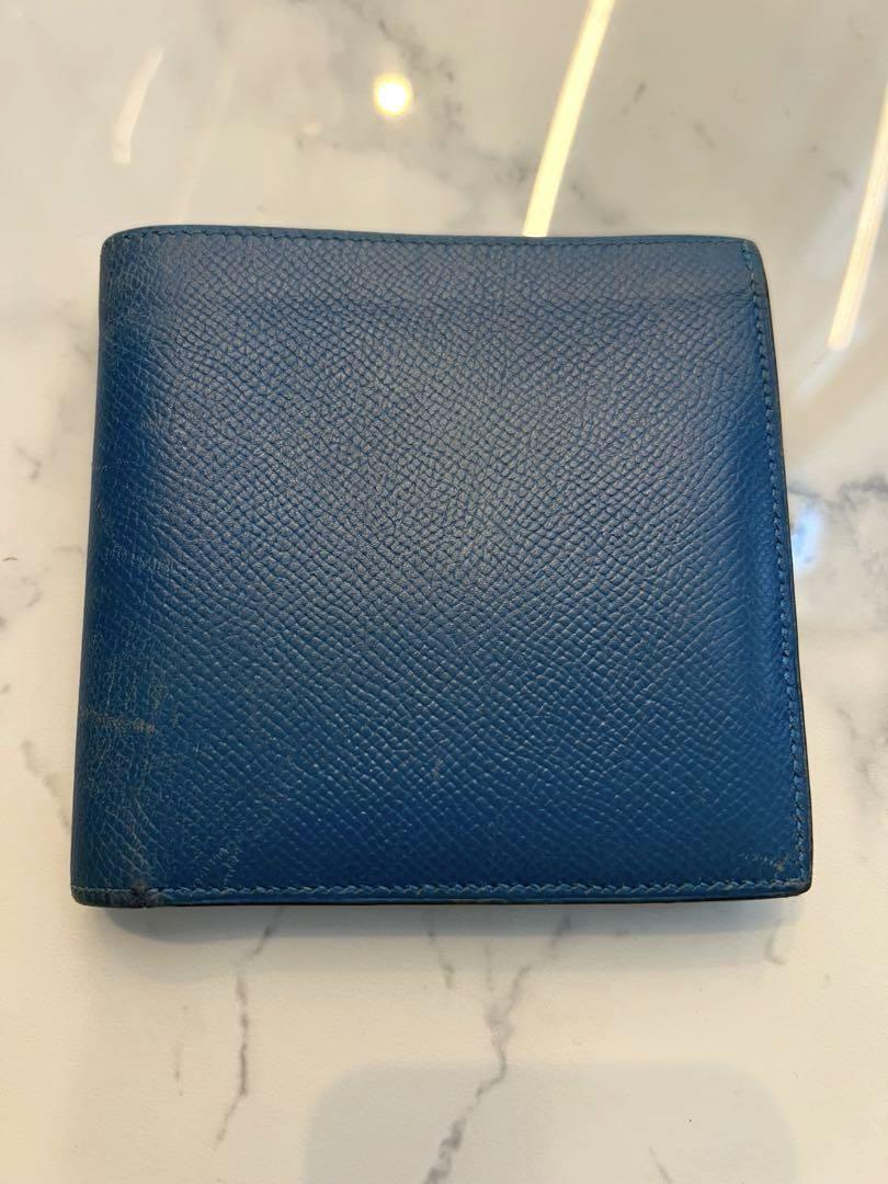 HERMES 二つ折り財布 箱付き ブルー系