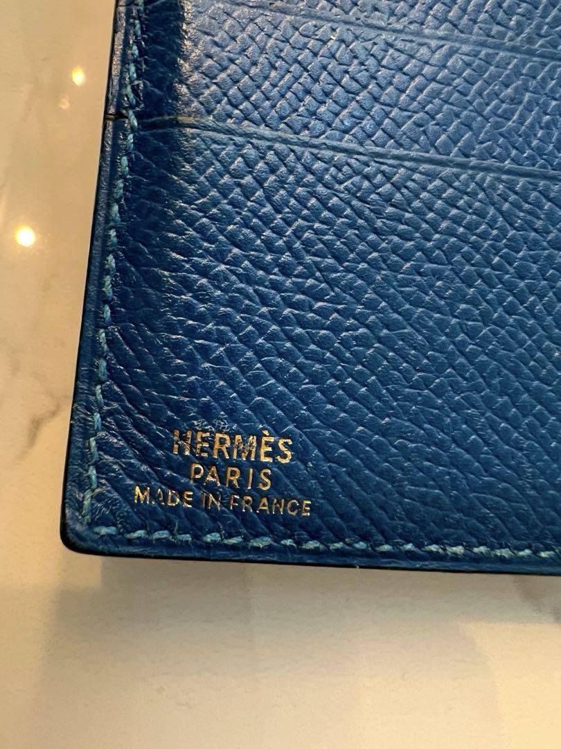 HERMES 二つ折り財布 箱付き ブルー系