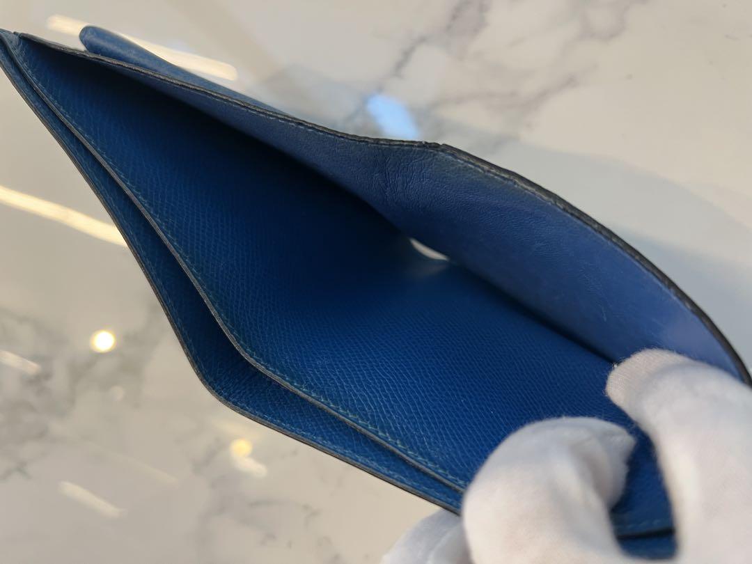 HERMES 二つ折り財布 箱付き ブルー系