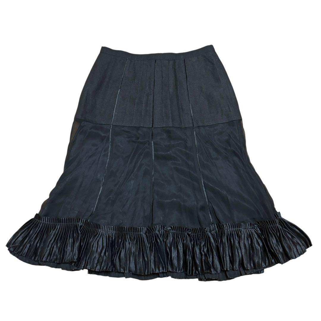 美品 ドルチェアンドガッバーナ リネン×シルクスカート 40 黒 F4354T