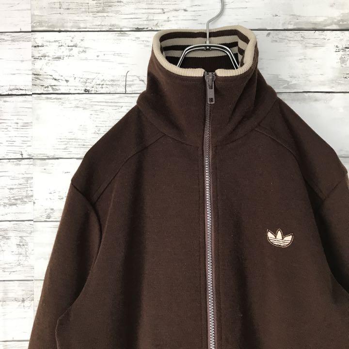 希少✨adidas デサントヴィンテージトラックジャケットブラウンウールブレンド