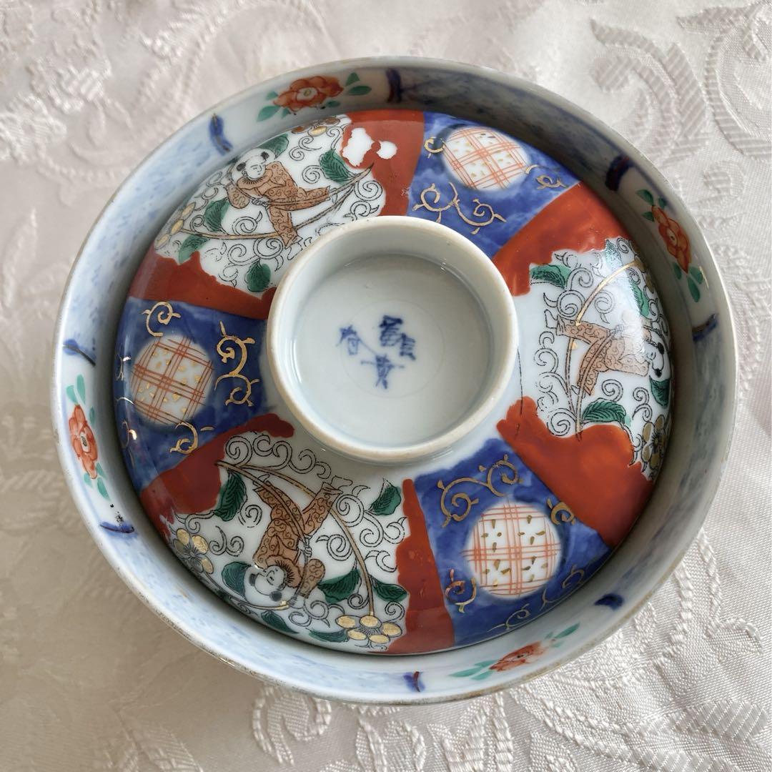 冨長貴春 蓋物2客 蓋付き茶碗 お茶碗 吸物碗 飯碗 アンティーク 骨董