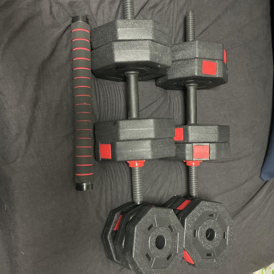 調整可能な六角形ダンベルシャフト 計36kg