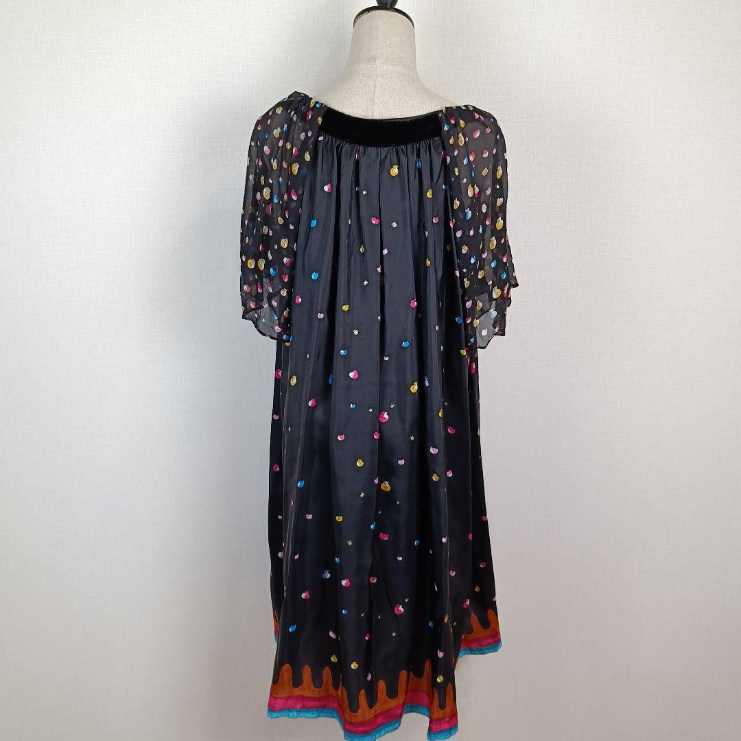 a1406】TSUMORI CHISATO 美品 シルク ワンピース M 総柄