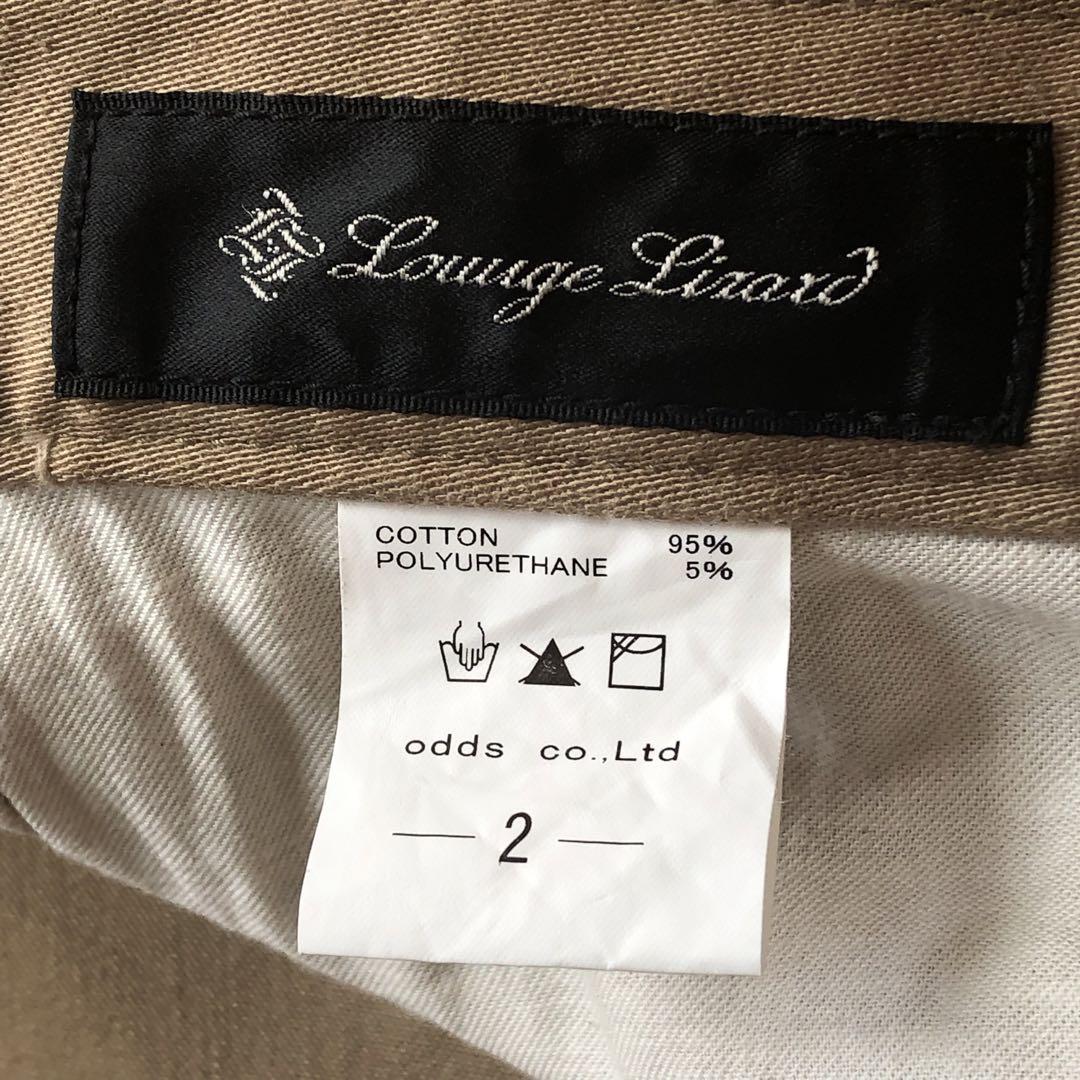 名品 LOUNGE LIZARD leeサテンストレッチパンツ size2