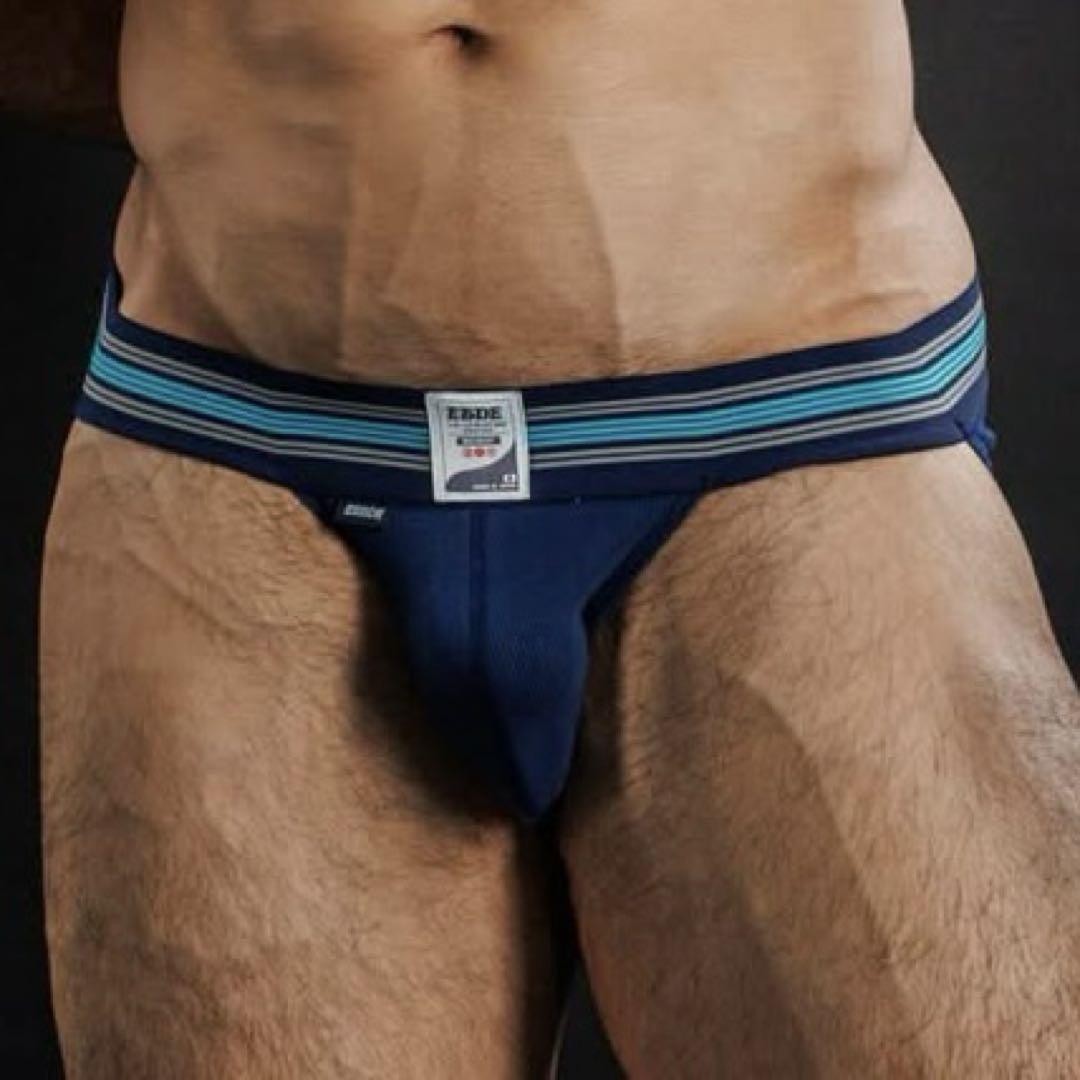 EGDE エッジ RIBOUT ジョック ケツワレ けつ割れ ネイビー S-M