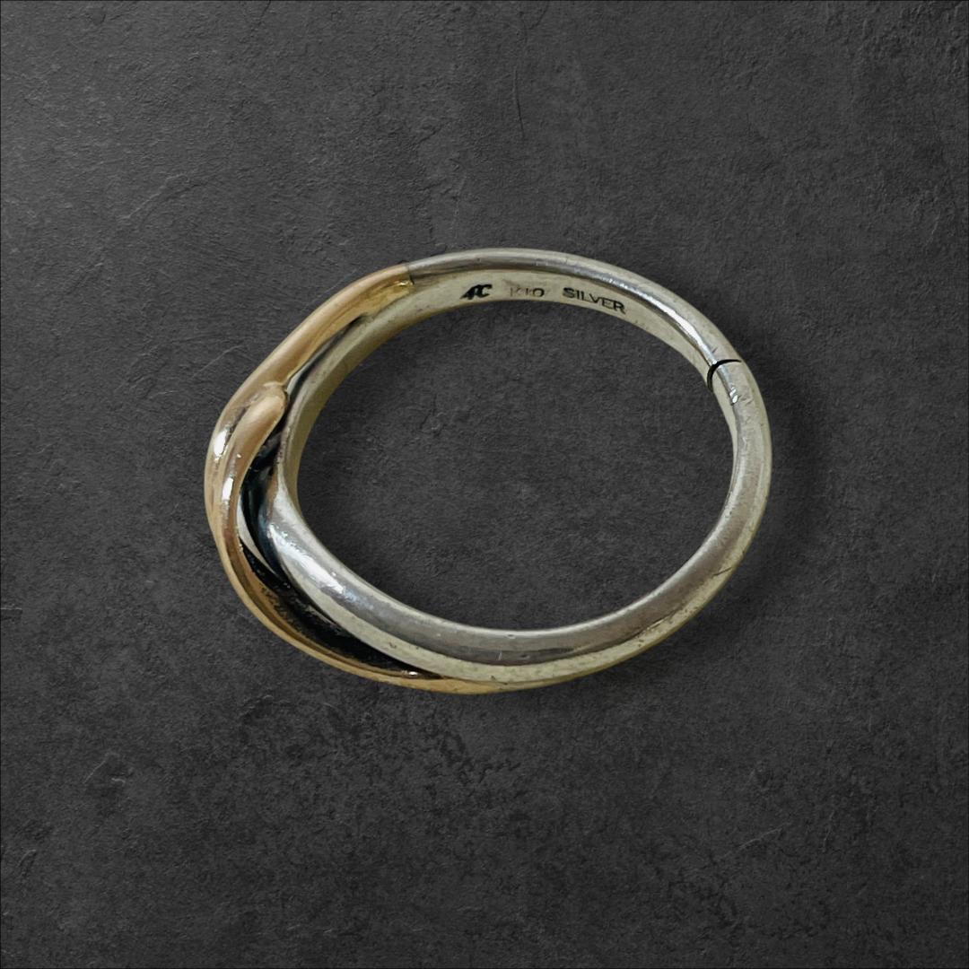☆ 4℃ シルバー ゴールド SILVER k10 コンビ リング 指輪 8号