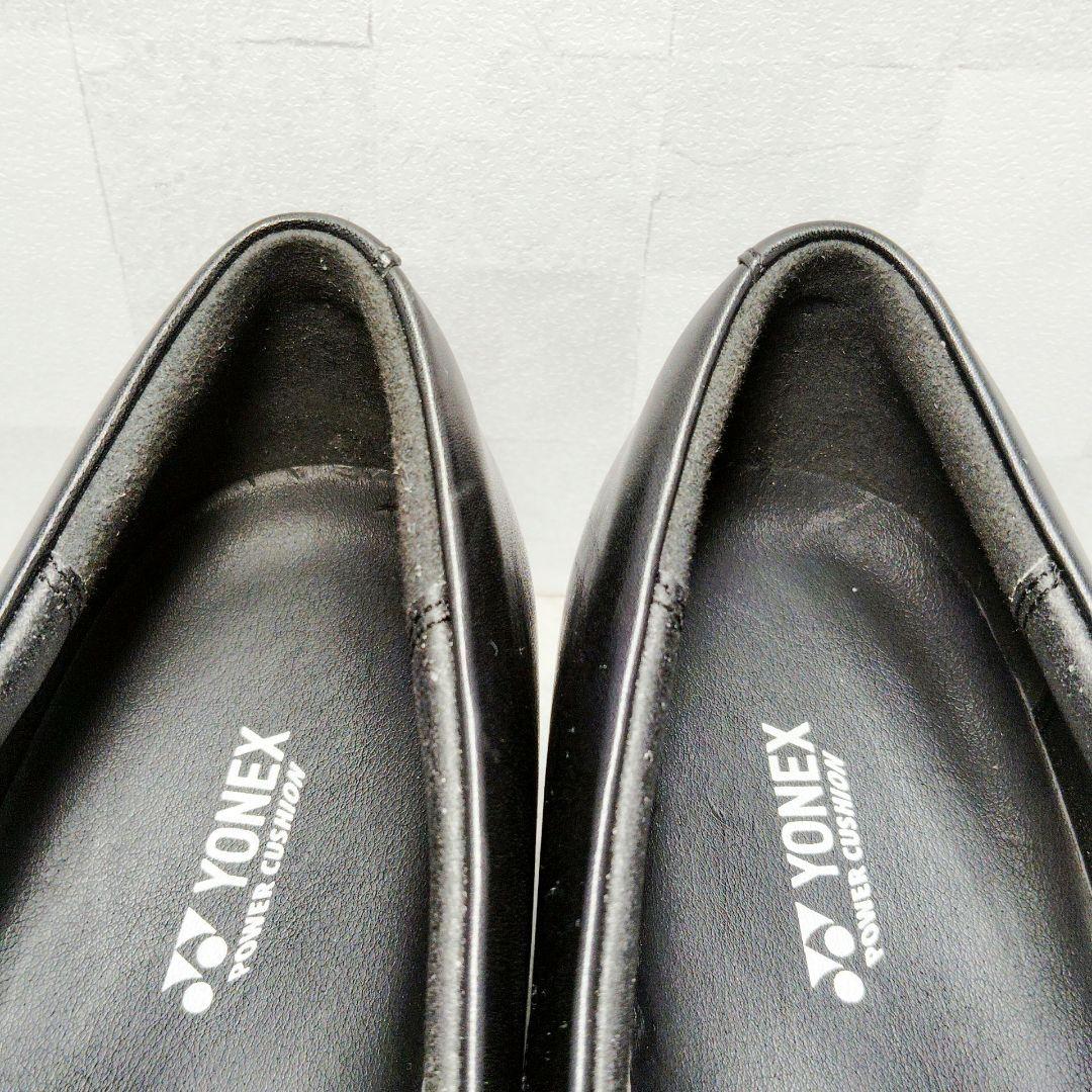 YONEX ウォーキング パンプス レザー レースアップシューズ 黒 ヨネックス