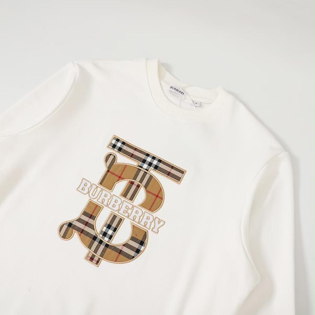BURBERRY ラウンドネックの長袖スポーツウェア 男女兼用カップルウェア