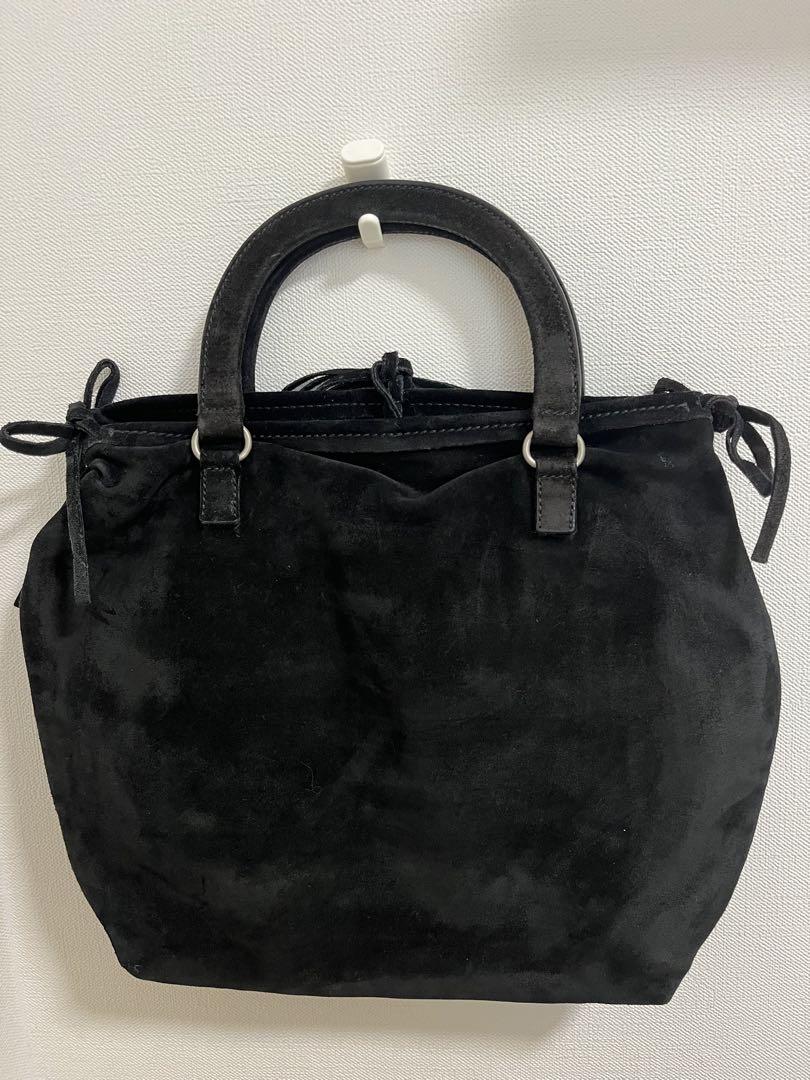 PRADA 巾着バッグ スエード ブラック